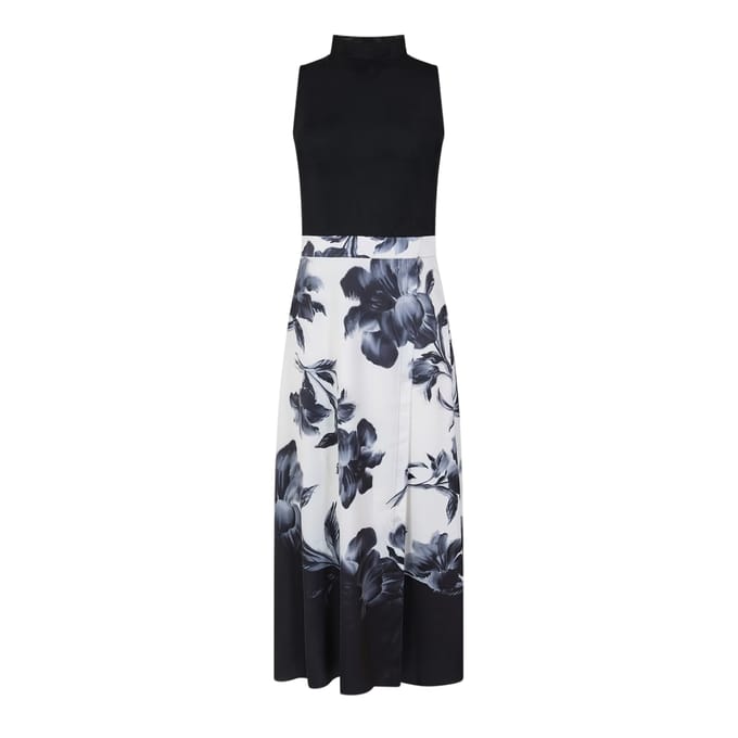 Ted Baker Dames-top met print en mesh (Zwart)