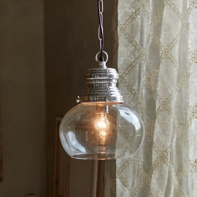 LOBERON Hanglamp Jule antiekzilverkleurig/helder