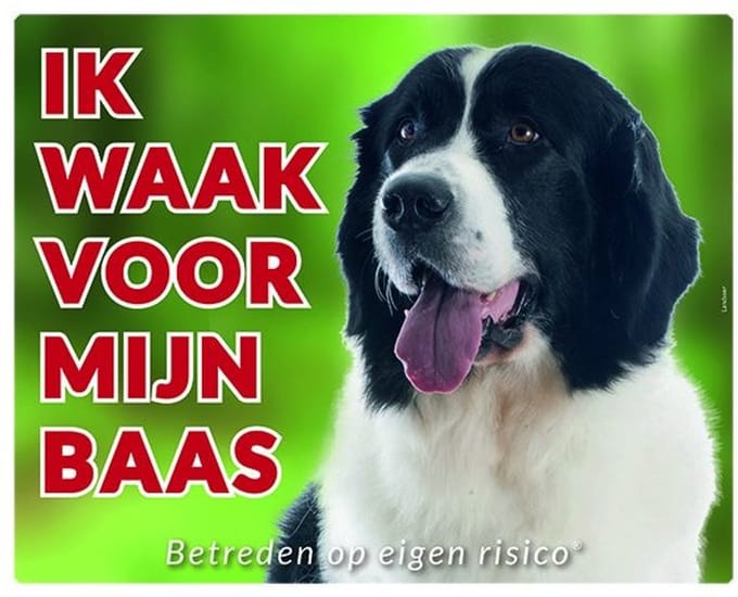 Landseer Waakbord - Ik waak voor mijn baas