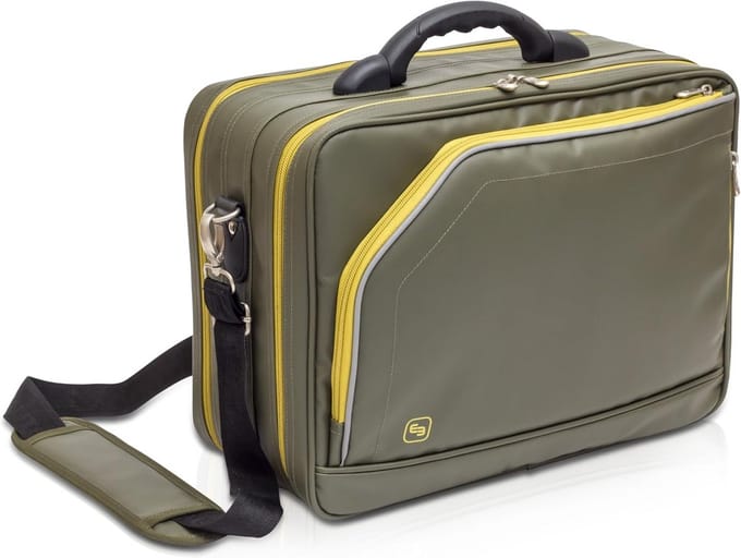 Laptoptas - Aktetas - Zakelijk Gebruik - Ritssluiting - 40 x 30 cm - Olijfgroen