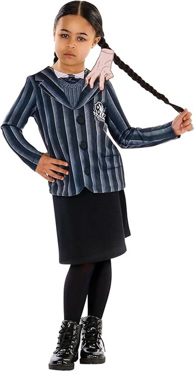 RUBIE'S Top et accessory ( hand ) Wednesday Addams 9-13 ans