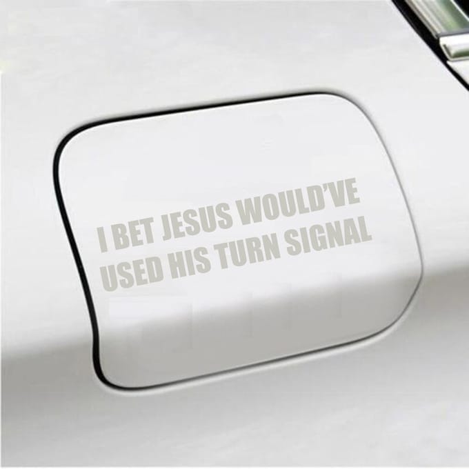 Bumpersticker - I Bet Jesus - 3,5 X 14,8 - Zilver