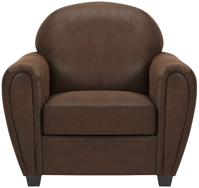 Vente-unique Clubfauteuil in microvezel met verouderde lederlook VICTORY III