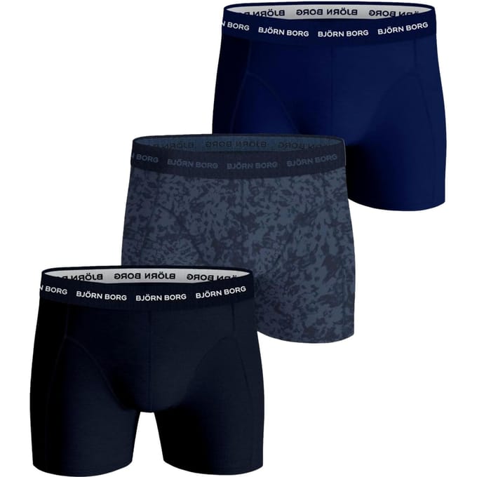 Bjorn Borg Cotton Stretch Boxers 3Pack Donkerblauw - Maat M - Heren - Boxershorts