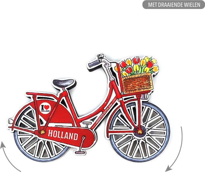 MDF Holland Fiets Rood Draaiende Wielen