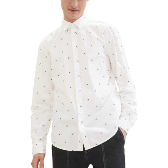 Tom Tailor Denim - Lange mouw overhemd - Mannen - XL - Wit - Katoen - 1040154