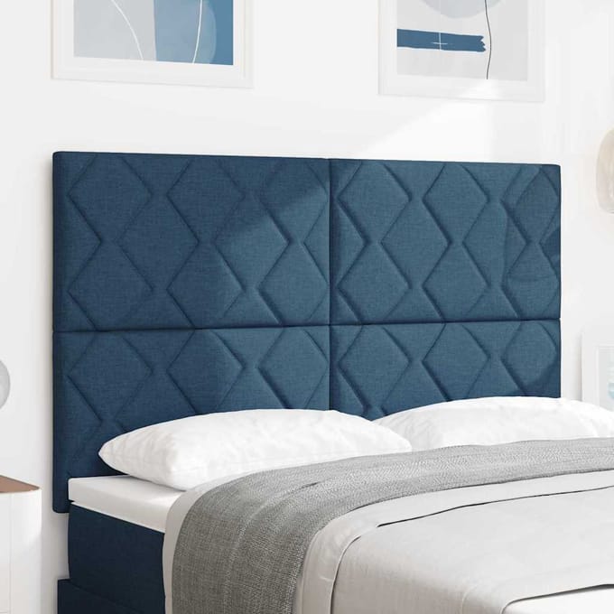vidaXL - LED - Hoofdbord - Blauw - 160 - cm - Stof