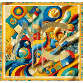 Sjaal Alberto Cabale Zijden carré Dreaming Cléo