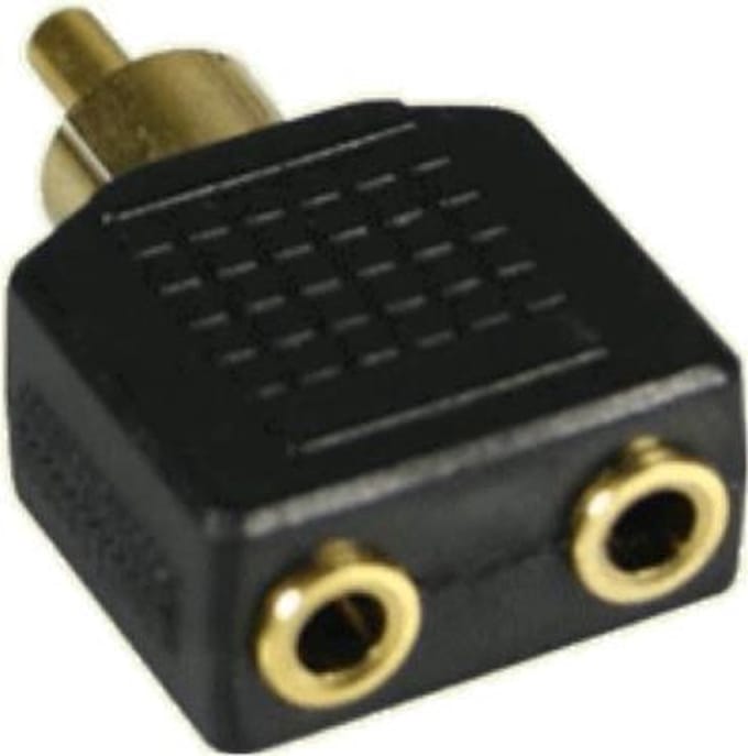 Deltaco AA-5 Verloop RCA (Male) <-> 2x 3.5mm monojack (Female)