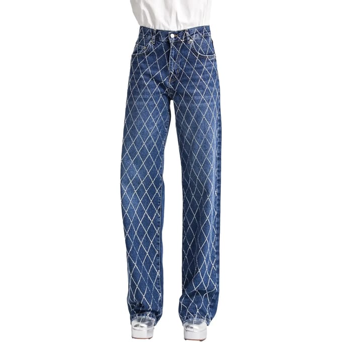 It's Basic - Rhinestone Loose High Rise Jeans