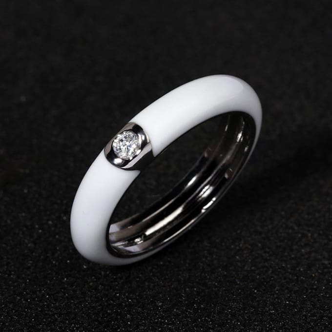 Creatieve Ring voor Dames Europees en Amerikaans Retro Gekleurde Emaille Ring Verguld Minimalistisch No. 9 white
