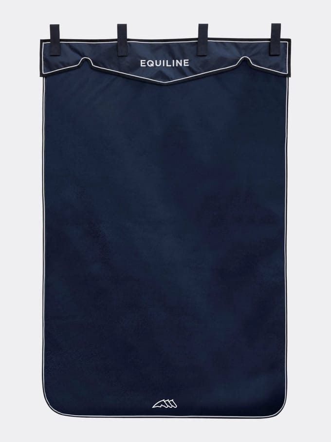 Equiline Stalgordijn Lang Blauw/Zilver koord