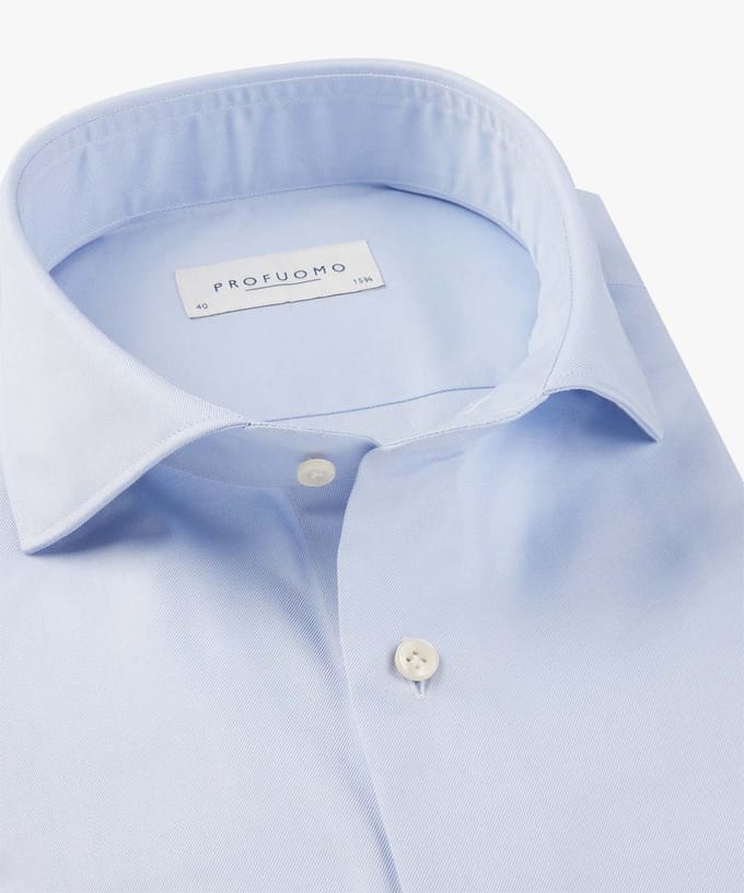 Profuomo Overhemd Supima Cutaway Blue  43