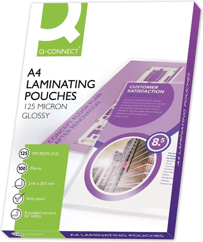Q-CONNECT lamineeretui A4 250 micron (2x 125 micron) 100 stuks 10 stuks