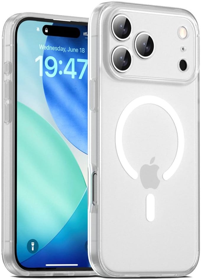 Mobiq - Frosted Magsafe Bumper geschikt voor iPhone 17 Pro Max - Frosted clear