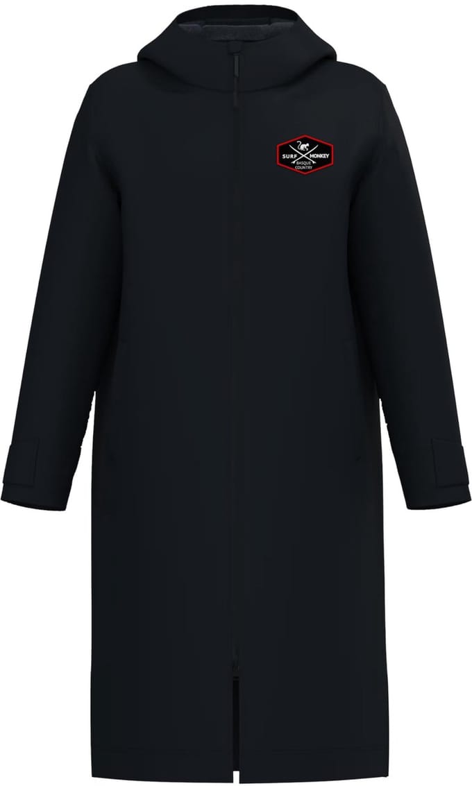 Winter surfponcho - Waterdicht - Volwassenen (Zwart S-M)