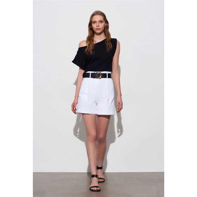 A-symmetrische Mouwloze Crepe Blouse
