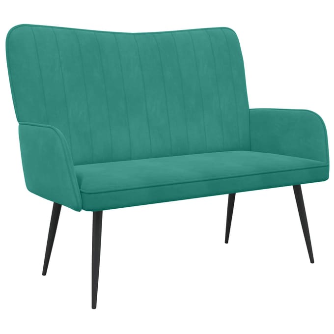 vidaXL - 2-Zits - Sofa - Turquoise - 115 - x - 61 - x - 87 - cm - fluweel