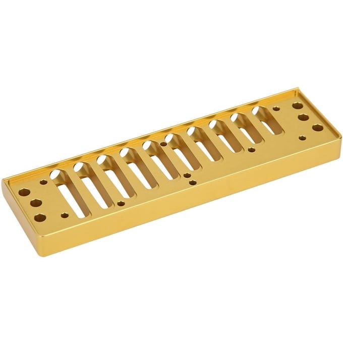 Mondharmonica Kam 10?Gaten Blues Harp Kam Onderdeel voor HOHNER SP20 Aluminiumlegering Mondharmonica AccessoireGoud yellow