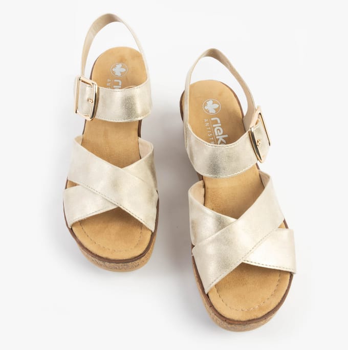 Rieker Sandalen beige Textiel - Dames - Maat 37