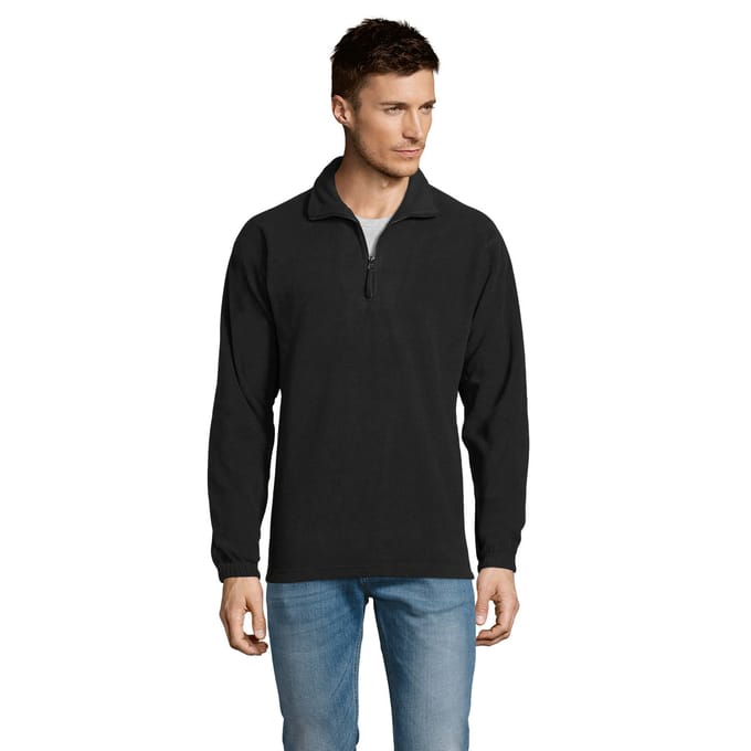 SOLS Volwassen uniseks Ness Half Zip Fleece Top (Zwart)