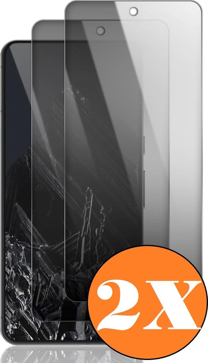 Privacy Geschikt voor Google Pixel 8 Pro screenprotector Privacy glass - 2 Stuks - Full screen protector tempered glass Google Pixel 8 Pro