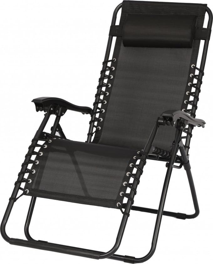 Tuinstoel Vita Alves relax met kussen - zwart