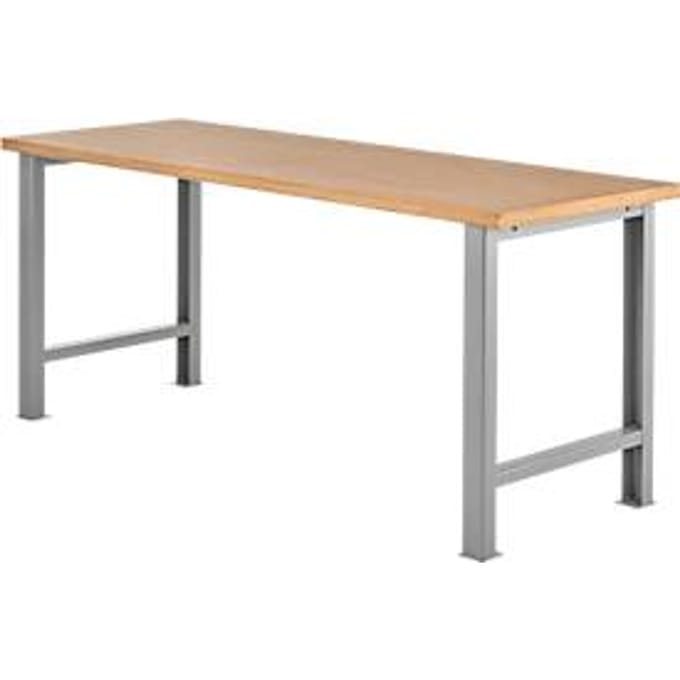 TOP-werkbank, basiseenheid, 2000 mm breed, aluminium zilver