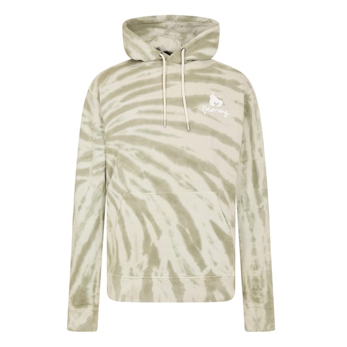 Money Heren Tie Dye Hoodie (Kasteel Grijs)