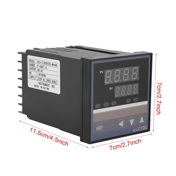 REXC700 0400 celsius Digitale PID Temperatuurregelaar Thermokoppel Ingang Relais Uitgang 220V black