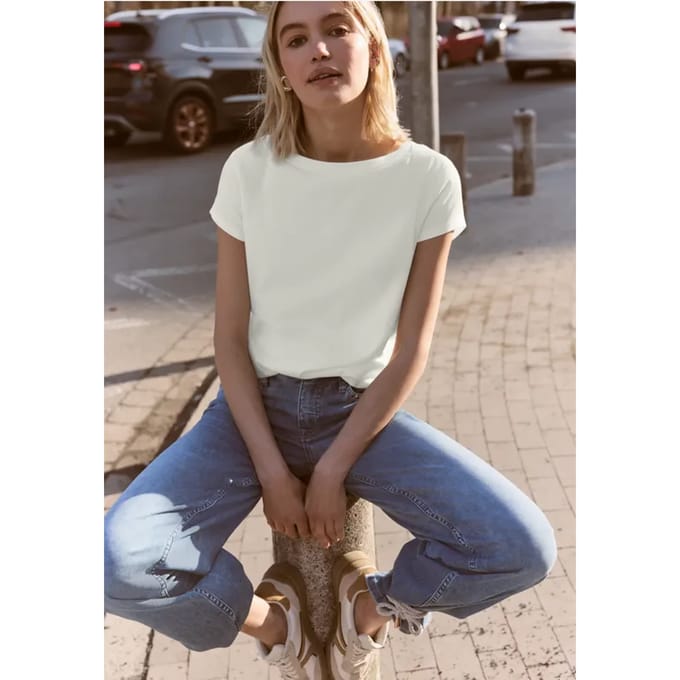 Basic shirt met boothals