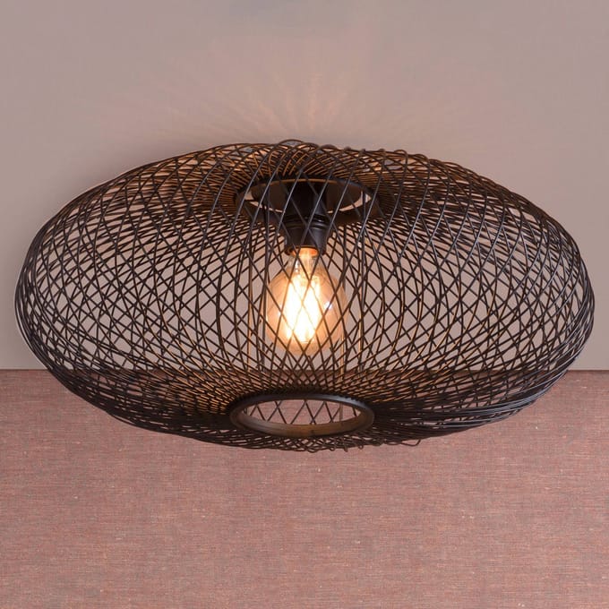 GOOD&MOJO Plafonniere Cango - Bamboe Zwart - Ø60cm - Scandinavisch,Bohemian