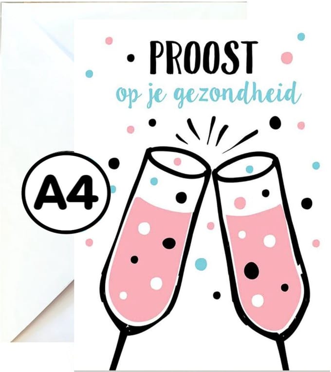Grote Wenskaart - A4 XXL - Verjaardag - Met Envelop