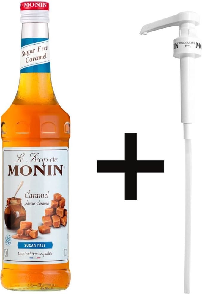 Monin Caramel siroop suikervrije koffie - met doseerpompje - 70cl