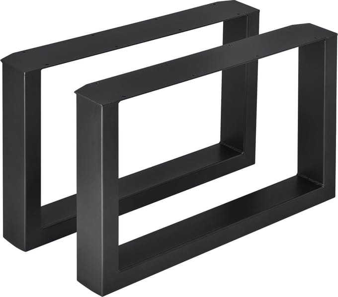 Stalen onderstel set van 2 U tafelpoot 64x40 cm zwart [en.casa]