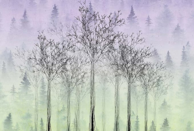 Fotobehang TreesArtwork3 DD118005 A.S. Création Atelier 47 | 3D Fotobehang op maat