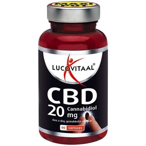 Lucovitaal CBD 20 mg capsules 100% puur 90 capsules MAXI POT 90 g