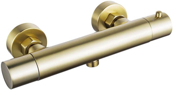 FugaFlow Eccelente Sobrado Badkamer Thermostatische Douchekraan - opbouw - geborsteld messing PVD