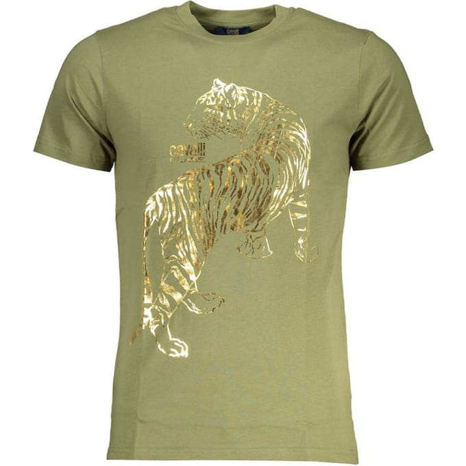 Cavalli Class Verde Katoenen Heren T-shirt