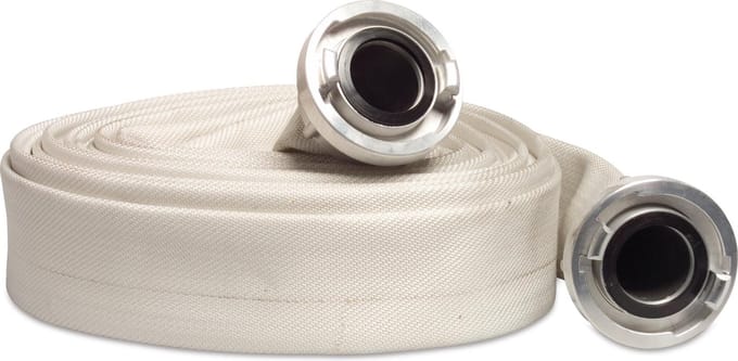 Mega Plat oprolbare slang met koppelingen EPDM/Polyester 75 mm Storz NA 89 10bar wit 20m type 75B