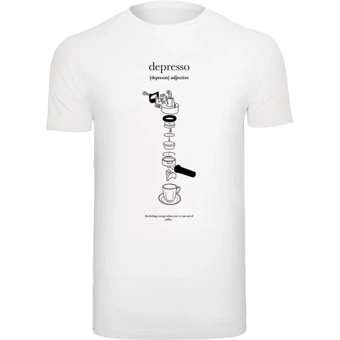 Mister Tee - Depresso Round Neck Heren Tshirt - S - Wit