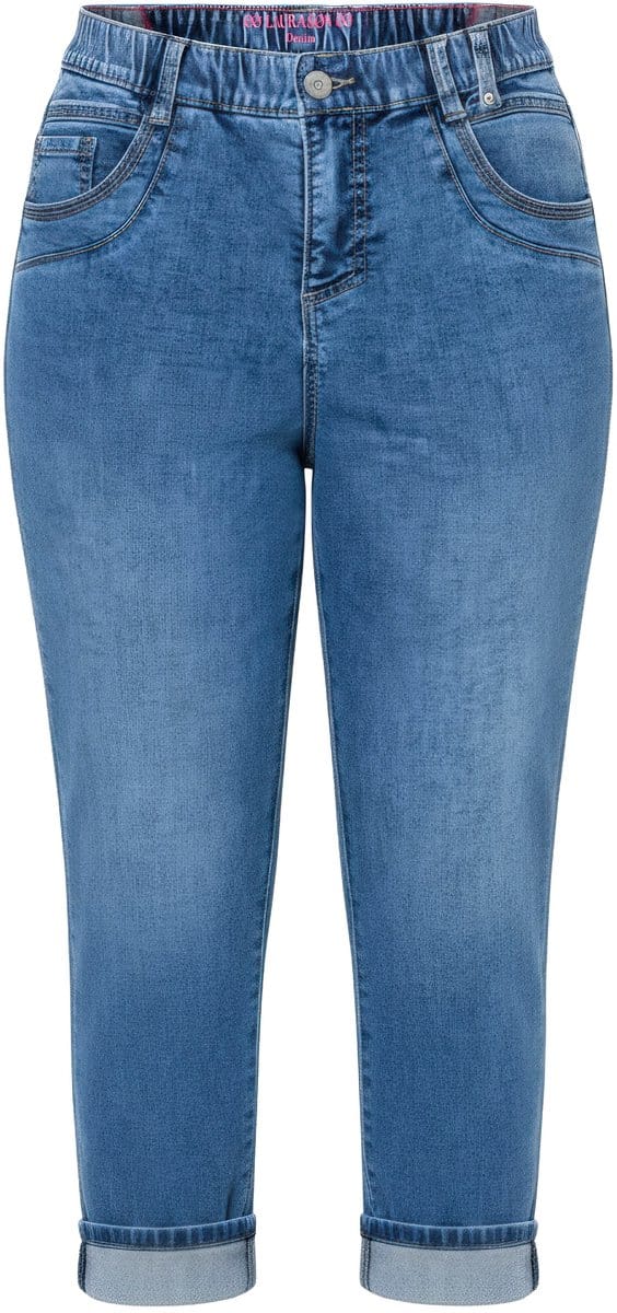 Laurasøn - Dames - Jeans rechte pijpen - Blauw denim - Maat 56
