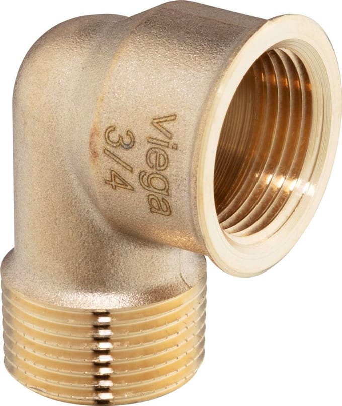 Viega draadfitting met 2 aansluiting 3092, brons, knie
