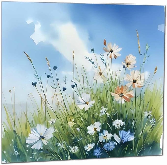Blanco Wenskaart met Bloemendesign voor Elke Gelegenheid