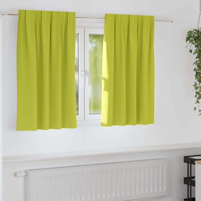 vidaXL - Blackout - Gordijnen - met - Ringen - 2 - st - Groen - 140 - x - 140 - cm - Polyester