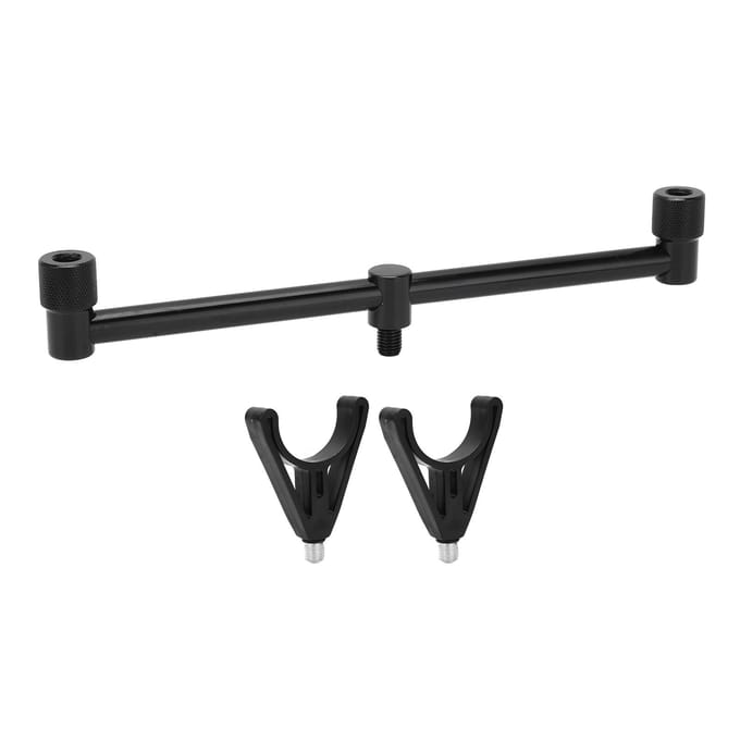 Support de Canne à Pêche à la Carpe Support Trépied Extérieur Support de Buzz Bars pour Canne à Pêche à la Carpe Noir(2 Têtes 25cm black