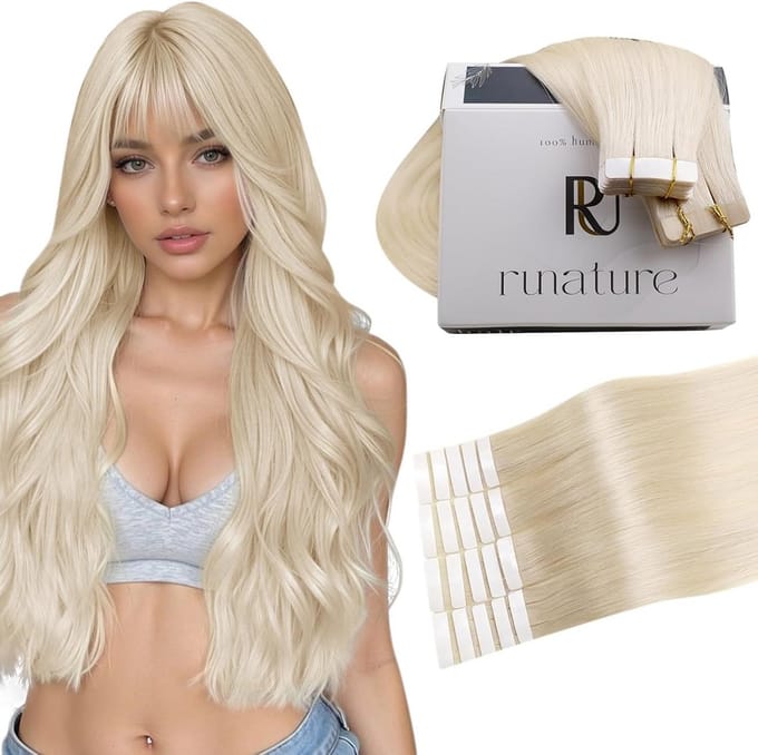 Tape In Haarverlenging Echt Menselijk Haar Blond Volume & Lengte