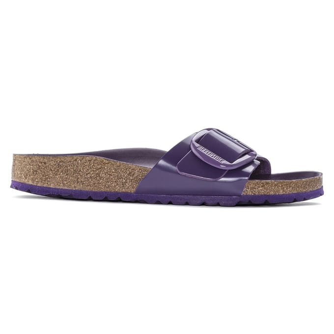 Dames muiltjes Birkenstock Madrid Big Buckle Natural Leather Patent