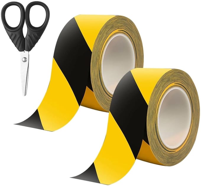 Dailygoods- Afplaktape Geel/Zwart 33 m x 5 cm - Sealtape