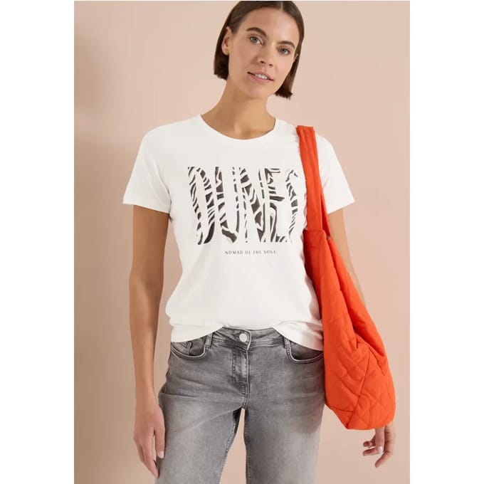 Shirt met ronde hals en frontprint